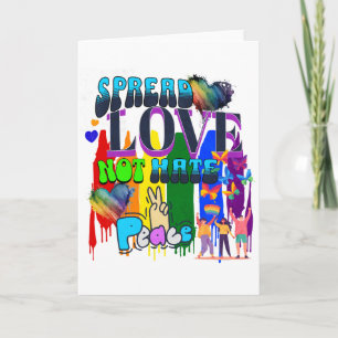Verbreite Liebe, nicht Hass   Juni ist Pride Monat Karte
