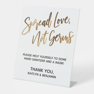 Verbreite Liebe, nicht Keime Einfache Gold-Typogra Sockelschild