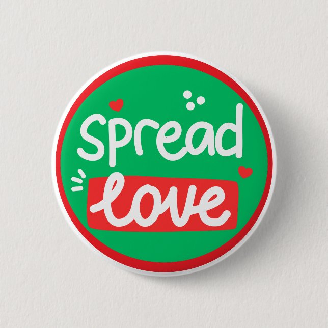 Verbreite Liebe Positive Freundlichkeit Button (Vorderseite)