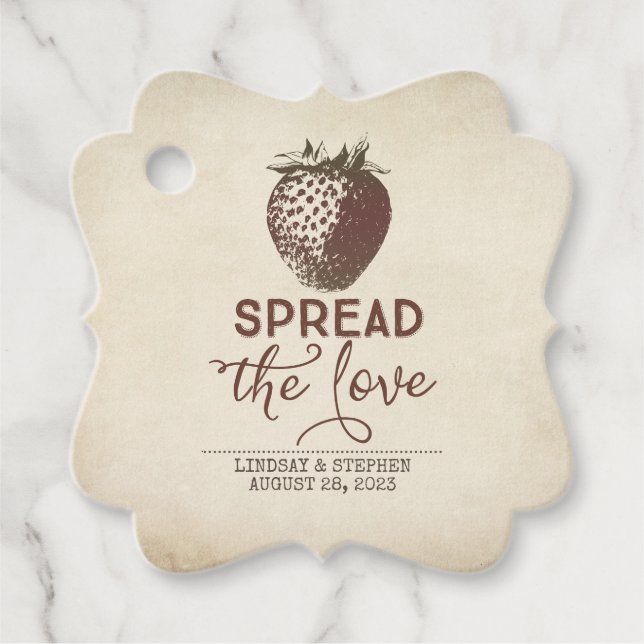 Verbreiten der Liebe Strawberry Wedding Geschenkanhänger (Vorderseite)