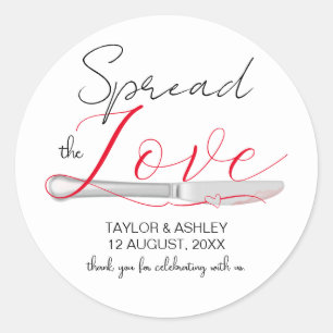 Verbreiten Sie die Liebe Minimal Script Wedding Cl Runder Aufkleber