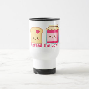 Verbreiten Sie die Liebe mit niedlichem Toast und Reisebecher