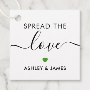 Verbreiten Sie die Liebe Tag, Hochzeitstag, Grün Geschenkanhänger