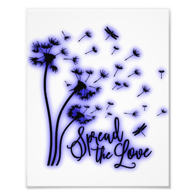 Verbreitung der Liebe Dandelion und Libellen Fotodruck (Vorne)