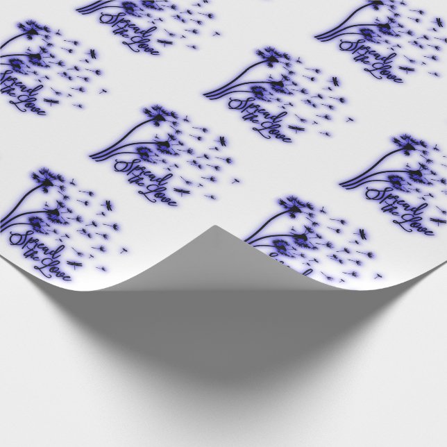 Verbreitung der Liebe Dandelion und Libellen Geschenkpapier (Ecke)