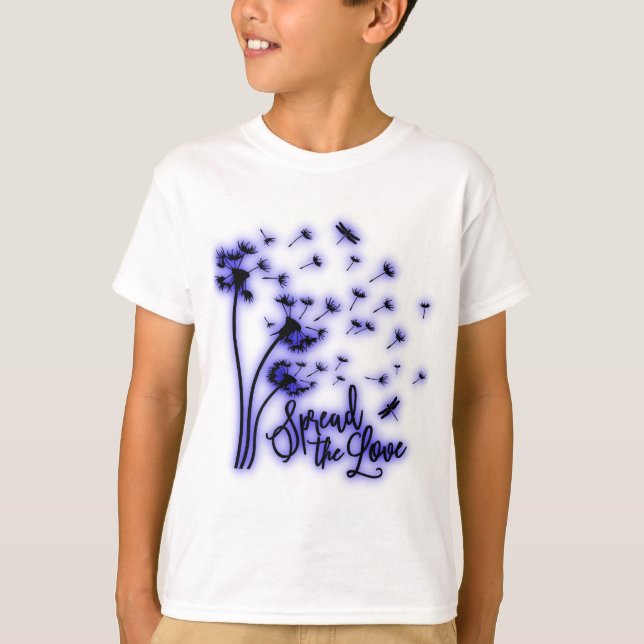 Verbreitung der Liebe Dandelion und Libellen T-Shirt (Vorderseite)