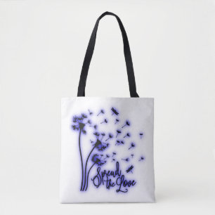 Verbreitung der Liebe Dandelion und Libellen Tasche