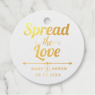 Verbreitung der Liebe Goldfolie Typografie Hochzei Geschenkanhänger