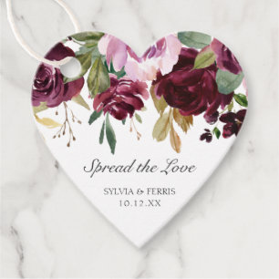 Verbreitung der Liebe Moody Plum floral Wedding Geschenkanhänger