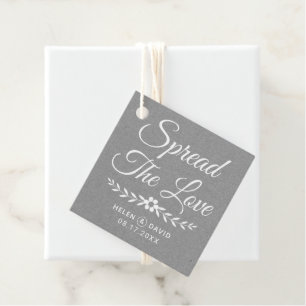 Verbreitung der Liebe Typografie grau rustikale Ho Geschenkanhänger