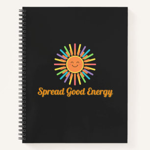 Verbreitung guter Energie   Positives Retrodesign Notizbuch