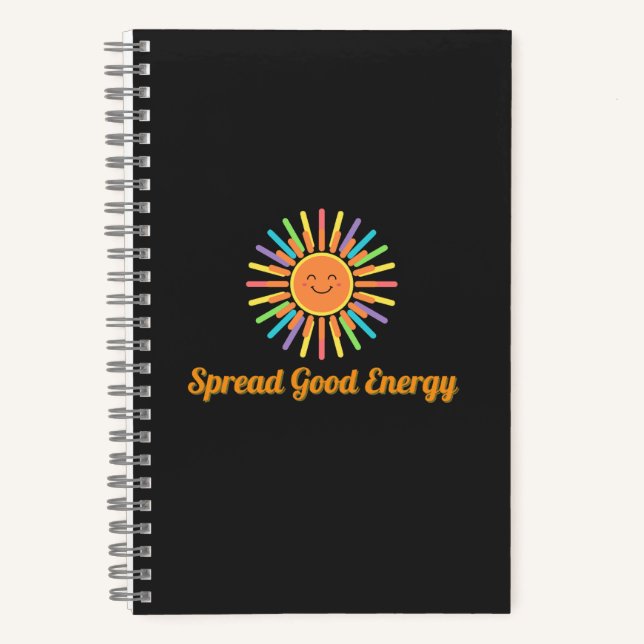 Verbreitung guter Energie | Positives Retrodesign Notizbuch (Vorderseite)