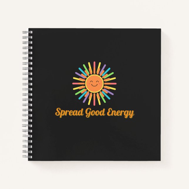 Verbreitung guter Energie | Positives Retrodesign Notizbuch (Vorderseite)