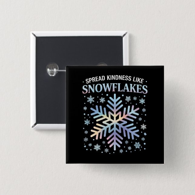 Verbreitung von Güte wie Schneeflocken Weihnachtsl Button (Vorne & Hinten)