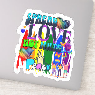 Verbreitung von Liebe nicht hassen   LGBTQI+ Aufkleber