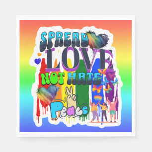 Verbreitung von Liebe nicht hassen   LGBTQI+ Serviette