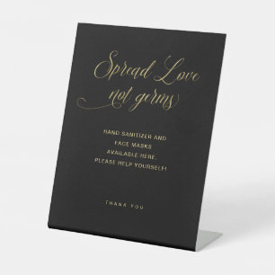 Verbreitung von Liebe ohne Gerüche  Goldtypografie Sockelschild