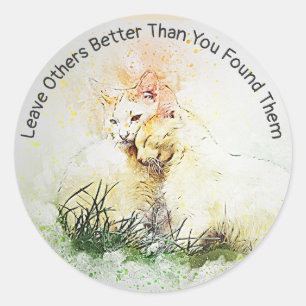 Verbreitung von Liebe und Kindheit Inspiration Kat Runder Aufkleber
