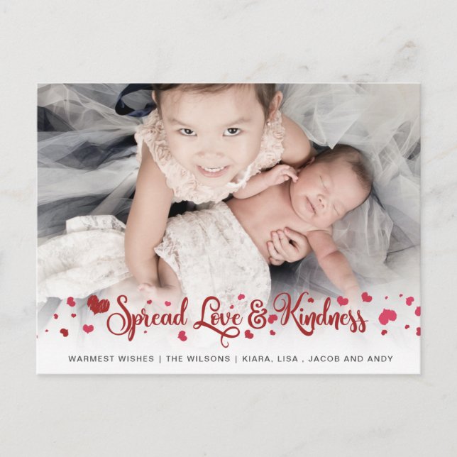 Verbreitung von Liebe und Kindness Niedlich Foto V Postkarte (Vorderseite)