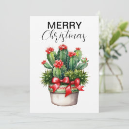 Verbreitung von Weihnachtsschrei mit einer Kaktus- Feiertagskarte