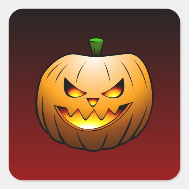 Verbrennung von Halloween-Kürbis auf Stickers (Vorderseite)