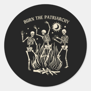 Verbringe das Patriarchat Feminist Halloween Runder Aufkleber