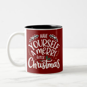 Verbringe eine frohe kleine Weihnachtsfeier Zweifarbige Tasse