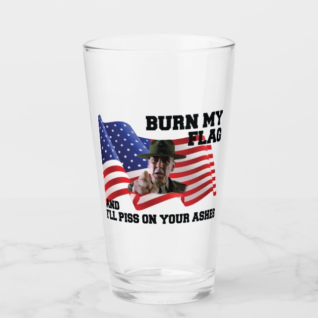 Verbringe nicht meine Flagge Glas (Vorderseite)