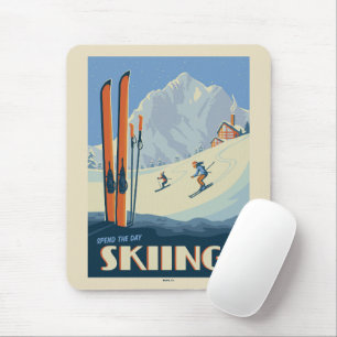 Verbringen Sie den Tag Ski Vintag Mousepad