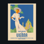 Verbringen Sie Sommertage im Wiener Vintage Poster Postkarte<br><div class="desc">Vintage Reiseplakat aus Wien, Österreich. Veröffentlicht 1937. Bitte beachten Sie, dass unsere Plakate hochwertige Reproduktionen sind, die auf beruflichen, hochauflösenden Scans der Originale basieren. Bei unserem manuellen Retuschierprozess werden keine Filter verwendet, die originale Details oder Texturen entfernen, die Sie im Original sehen können. Alle Details bleiben unberührt. Farben korrigiert. Unvollkommenheiten...</div>