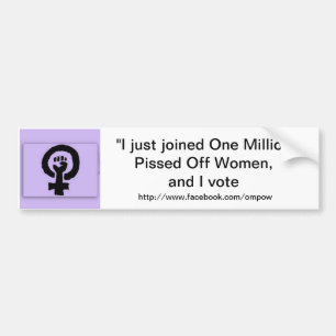 Verbunden eine Million Pissed weg Frauen Autoaufkleber