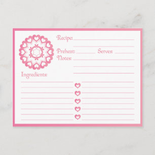 Verbunden mit Liebe Rosa Rezept Karte