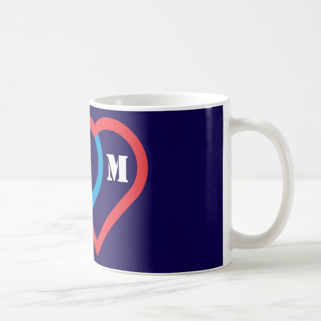 Verbundene Herzen. Buchstaben können individuell a Kaffeetasse (Rechts)