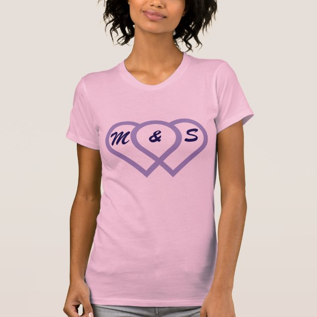Verbundene Herzen. Buchstaben können individuell a T-Shirt (Vorderseite)