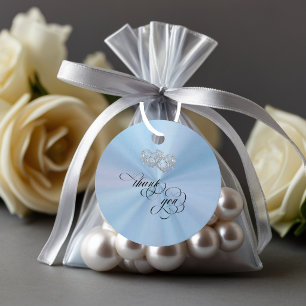 Verbundene Herzen Kalligrafie - Blaue Perle/Silber Geschenkanhänger