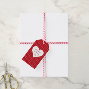 Verbundene Herzen mit Valentinsgruß -  Geschenkanhänger