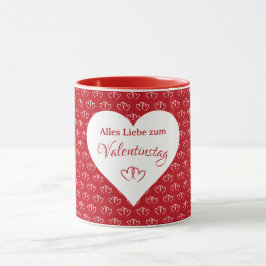 Verbundene Herzen mit Valentinsgruß - Tasse
