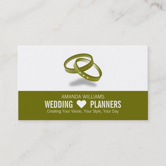 Verbundene Hochzeitssender, Veranstaltungsplaner Visitenkarte (Vorderseite)