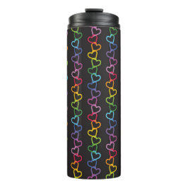 Verbundene Liebe Rainbow Black Thermosbecher