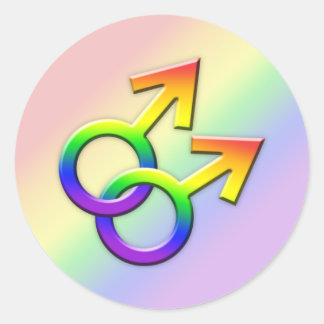 Verbundene Rainbow-Malé-Symbole Sticker 01