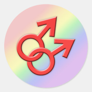 Verbundene rote männliche Symbole Sticker 01