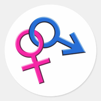 Verbundene Symbole für Männer und Frauen Sticker 0