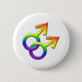 Verbundener Regenbogen-männlicher Symbol-Knopf 02 Button