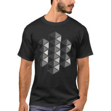 Verbundenes Dreiecke Kunst Dunkles T-Shirt