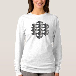 Verbundenes Dreiecks-Frauen-Langarm-T-Shirt T-Shirt