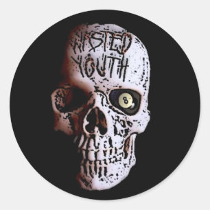 VERBUNDENES JUGENDSKULL-LOGO RUNDER AUFKLEBER