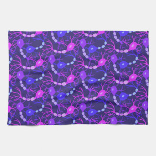 Verbundenes Neuron Neon Violett Geschirrtuch