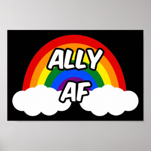 Verbündeter AF I - LGBTQ-Flagge Gay Trans Queer St Poster