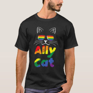 Verbündeter Katzen Stolz Monat Straight Ally Gay L T-Shirt