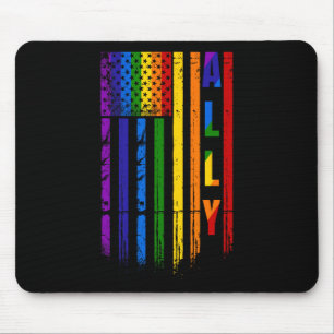 Verbündeter Lgbt Lgbtq Regenbogen Stolz Amerikanis Mousepad